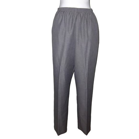 Alfred Dunner Gray Soft & Silky Pleated Elastic Waist Dress Pants 14 - Picture 1 of 4